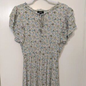 GIGIO Size S Floral Elastic Waist Dress~Cottagecore Prairie Boho Ruffle